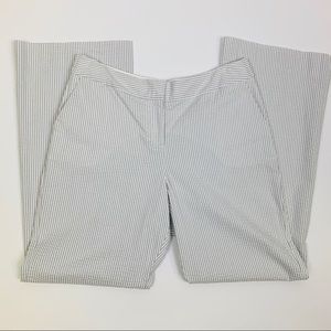 Gray & White Striped Seersucker Trousers, Size 10